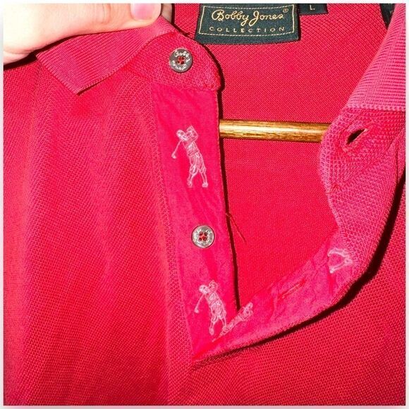 Bobby Jones Red Mesh Golf Polo Shirt Size L - Picture 7 of 8